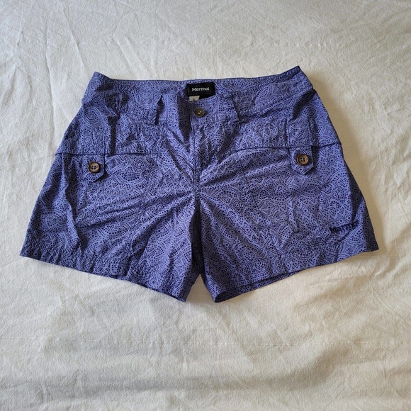 Marmot Ginny Shorts Women's Size 6 Polka Dots 5 Inch Inseam Periwinkle Blue - Picture 1 of 7